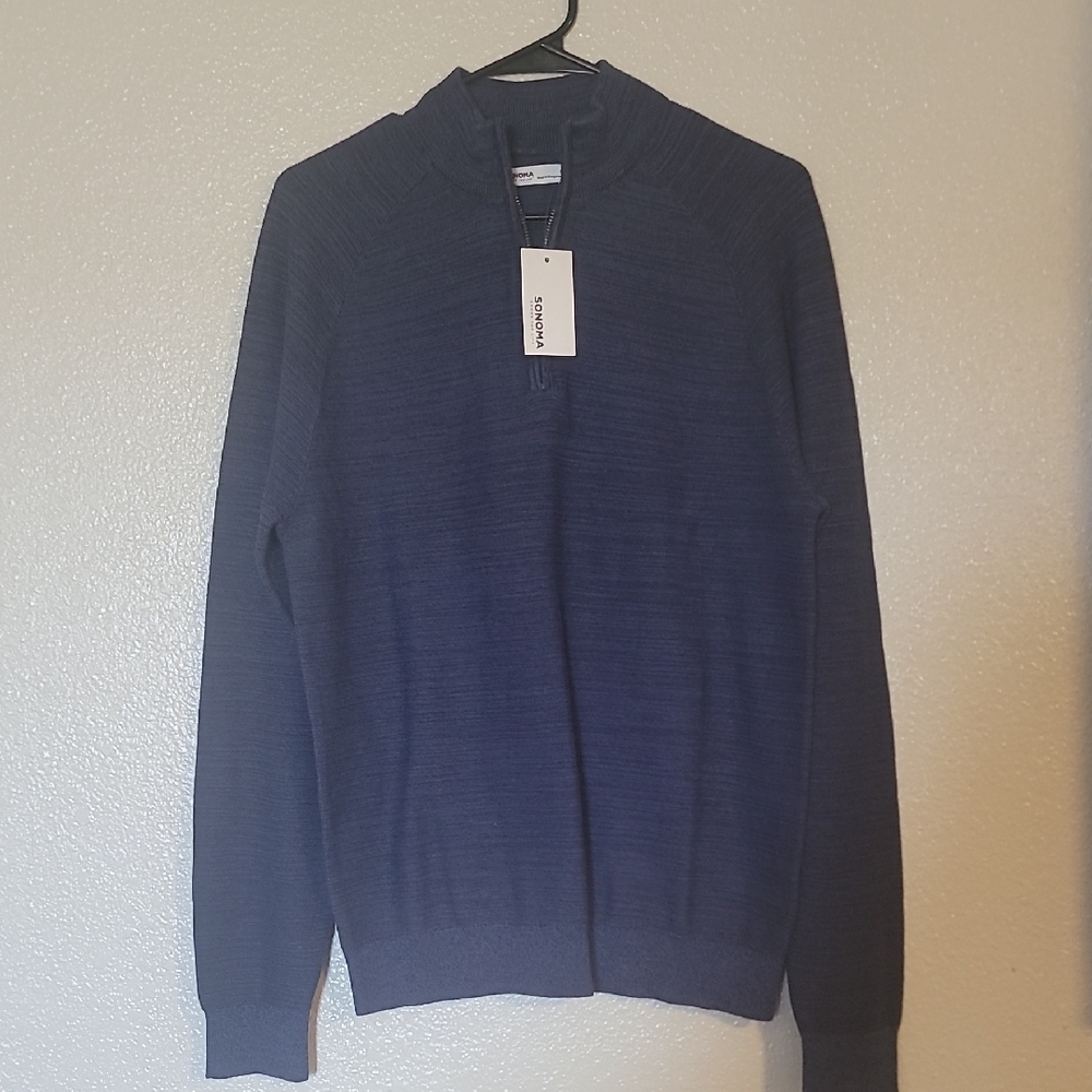 Sonoma Men's Navy Zip-Up Sweater